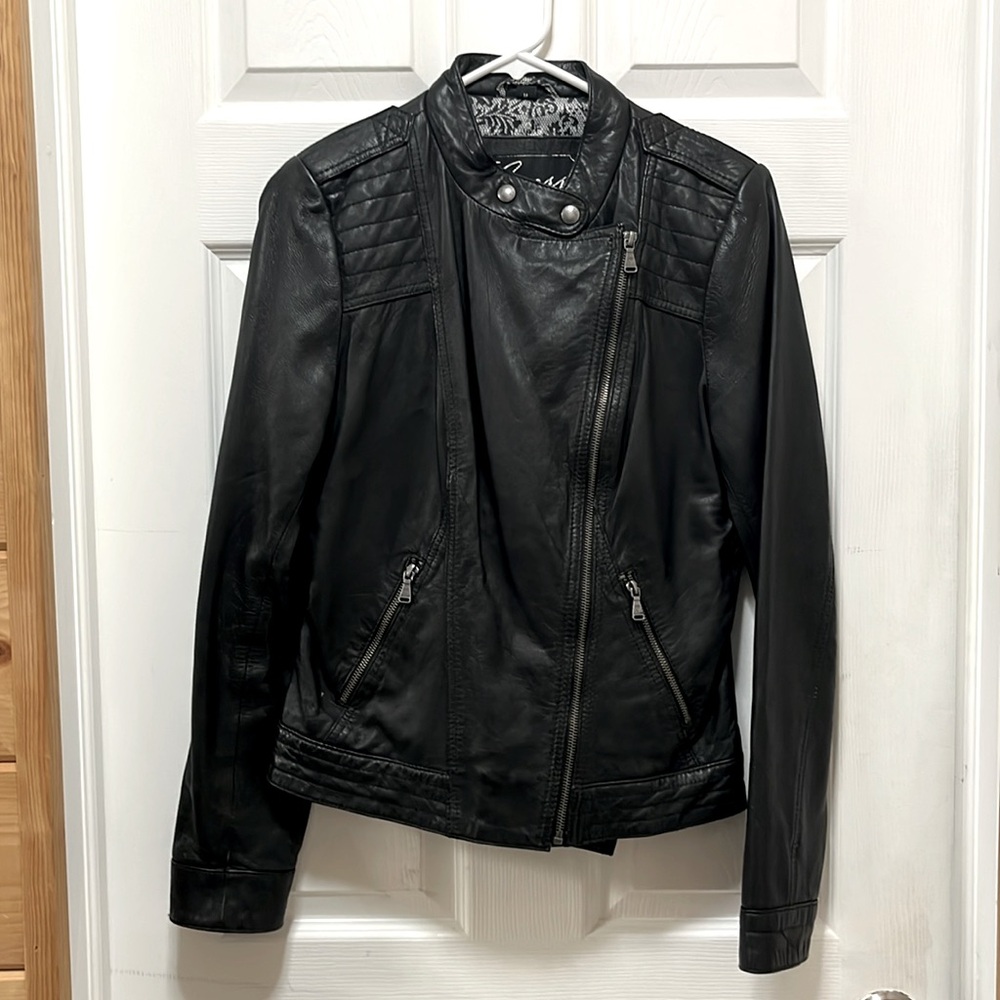 Guess Black Leather Jacket